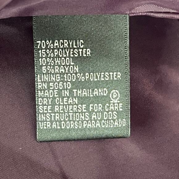 Kasper Pantsuit Set Women 4 Purple Tweed Blazer Gray Pants Office Siren Corpcore - Picture 16 of 16